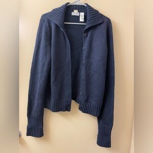Liz Claiborne EUC navy blue cardigan
